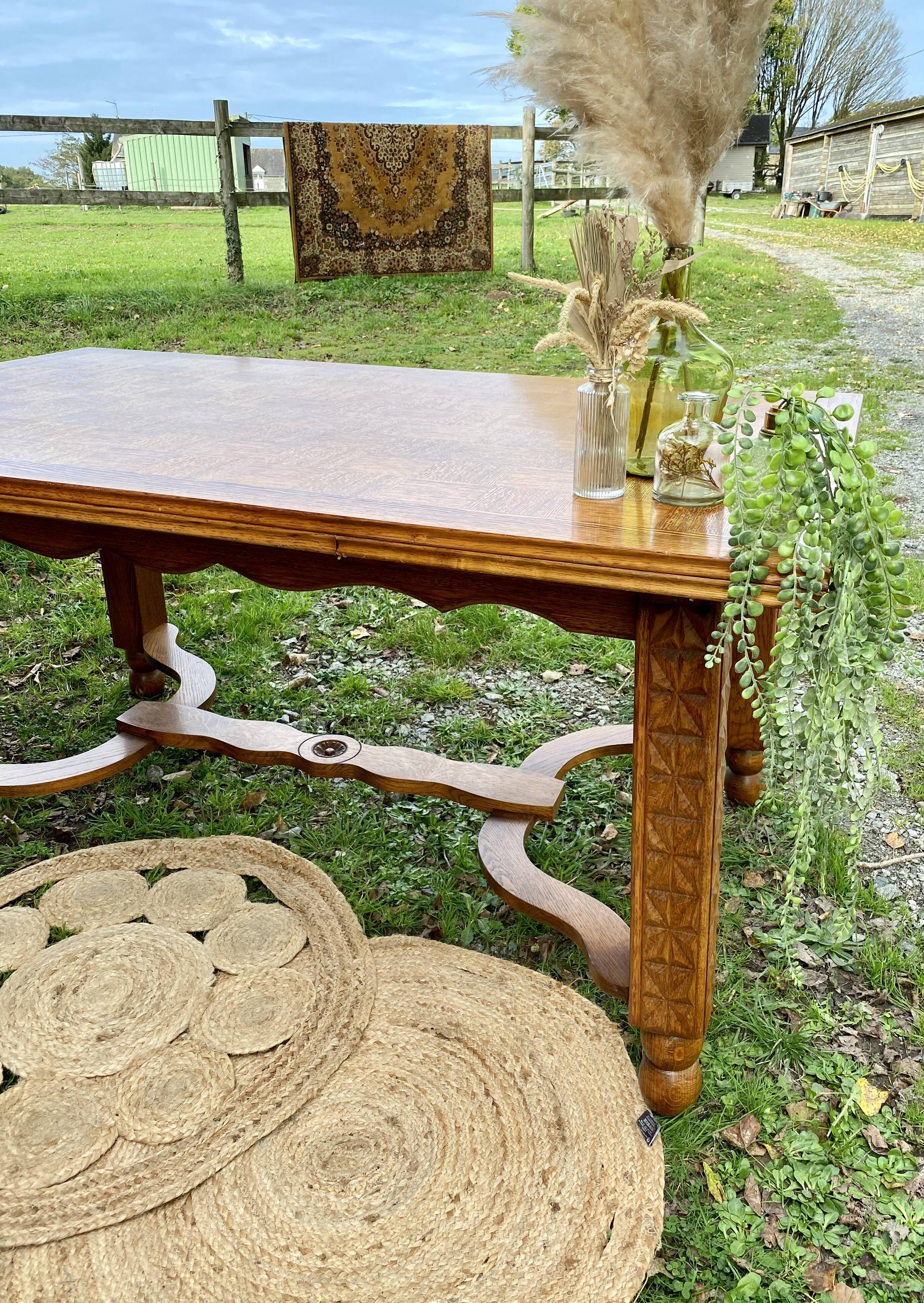 Solid wood dining table