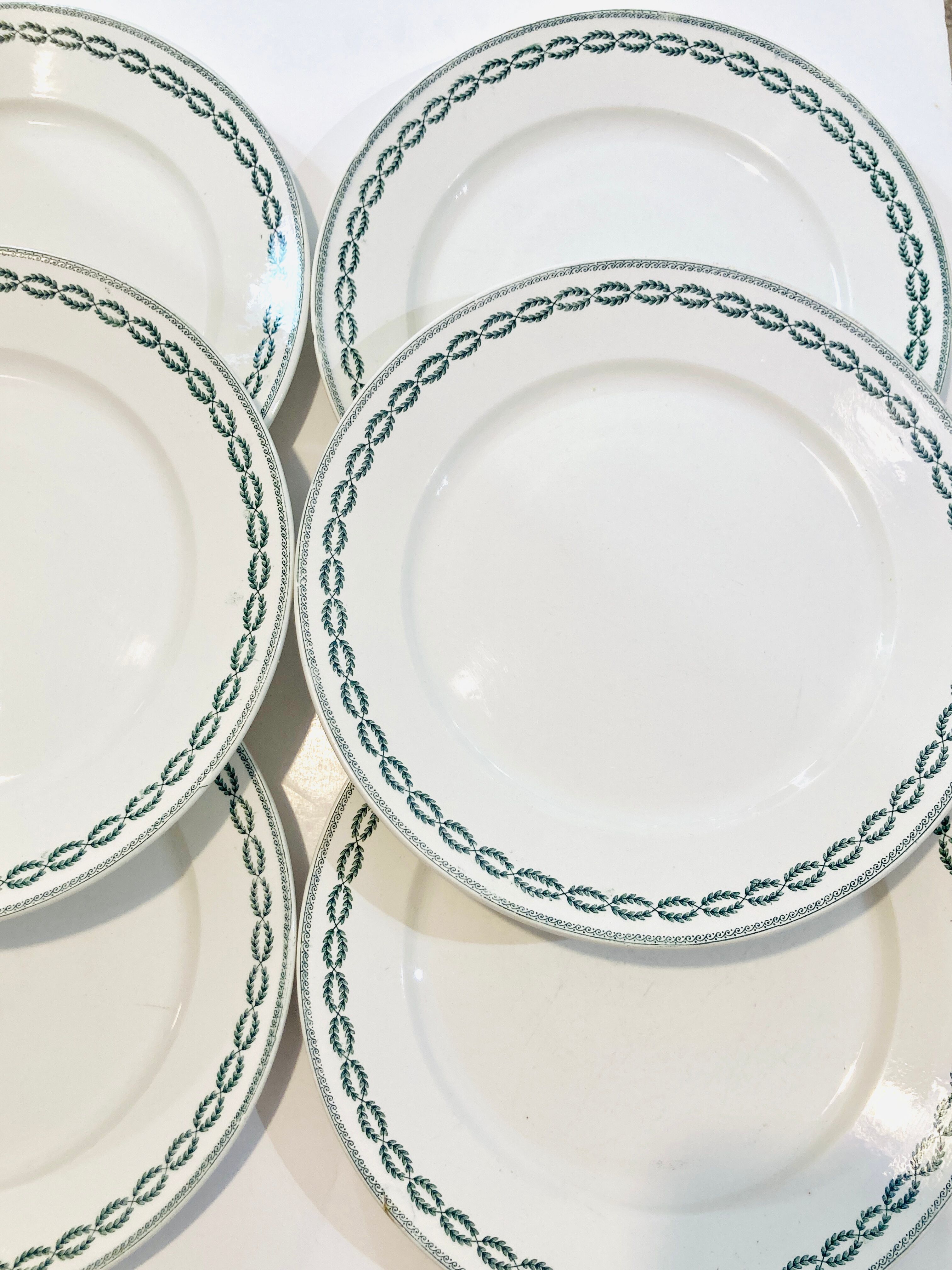 6 plates Sarreguemines Nobilis decoration crown