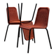 Chaises de jardin en câble plastique tressé orange