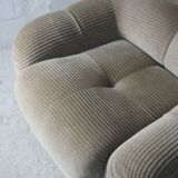 Pair of armchairs "space age". Beige corduroy velvet. France, circa 1970