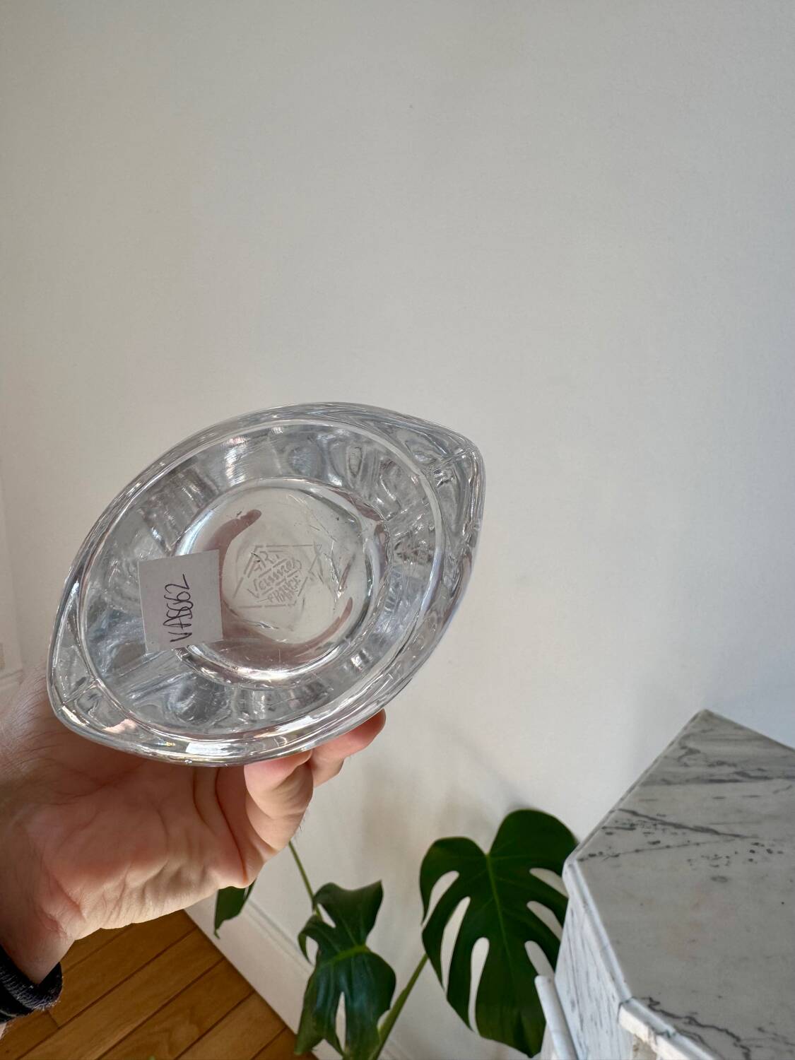 Blown glass vase stamped Art Vannes France