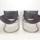Set of 2 italian mid century lounge chairs, 1980's