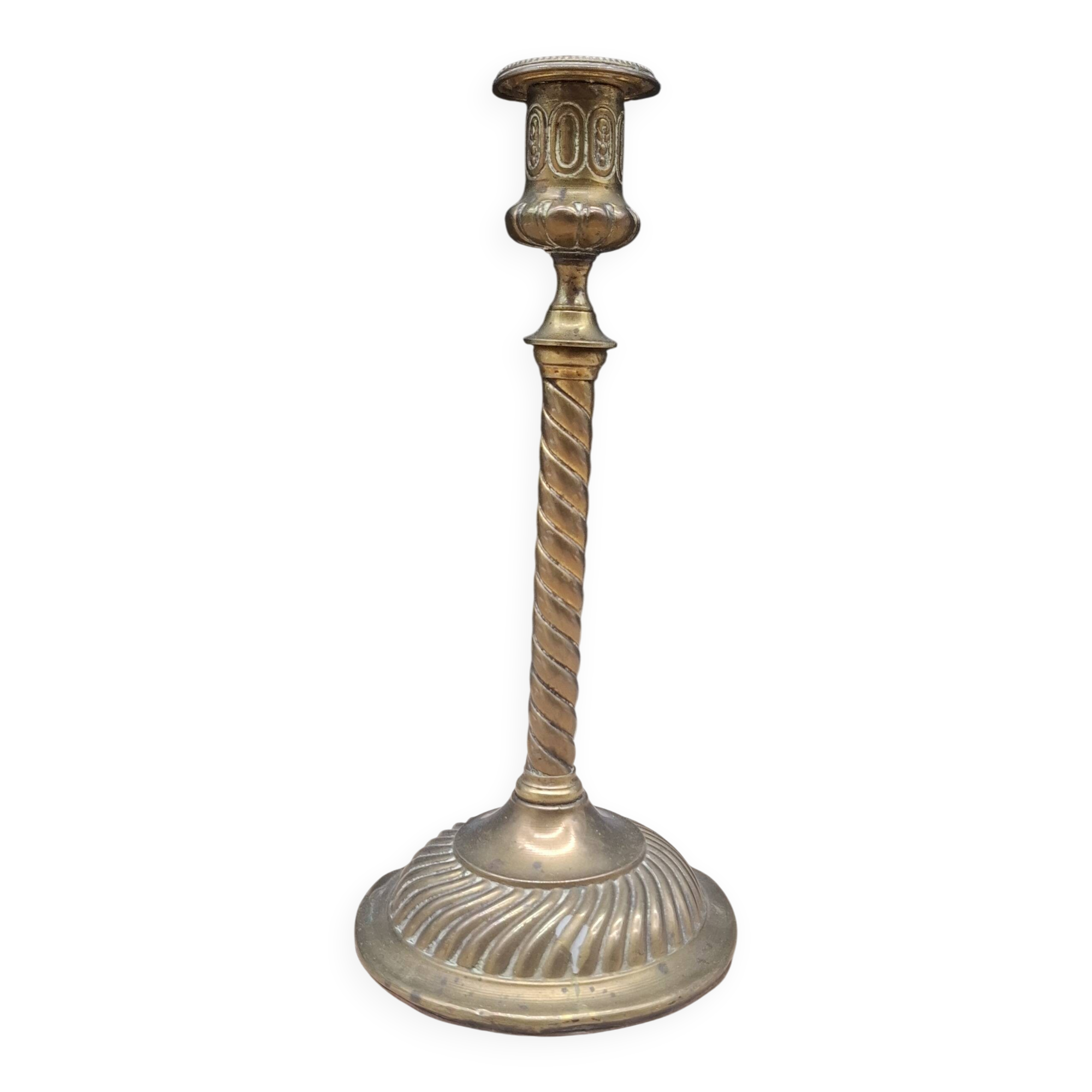 Antique brass candle holder