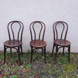 3 Fischel curved wood bistro chairs