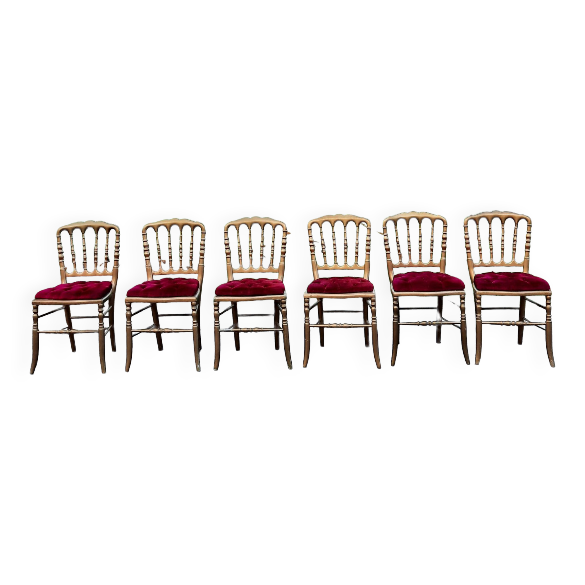 6 chaises de théâtre style Napoléon IIII