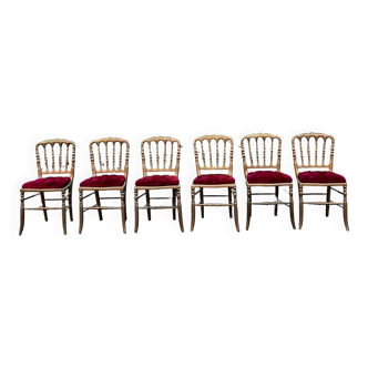 6 chaises de théâtre style Napoléon IIII