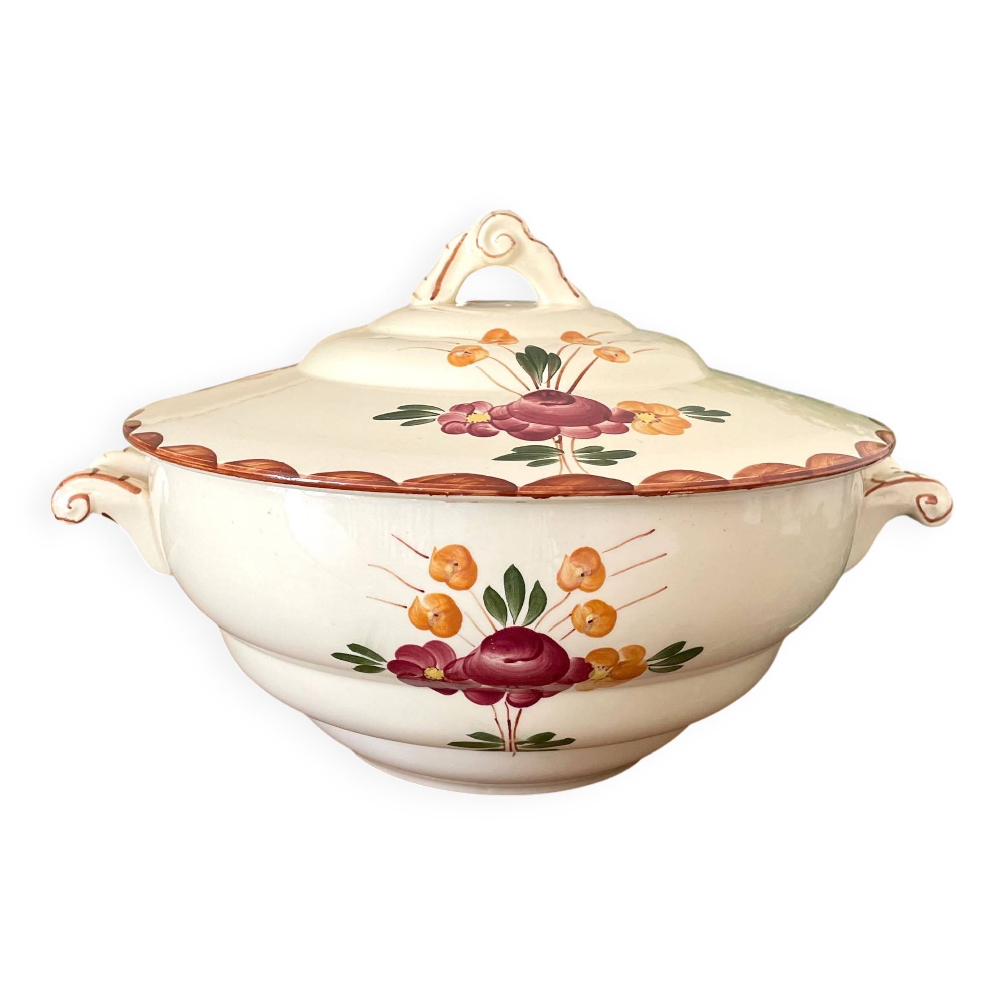 Antique Longchamp earthenware soup tureen