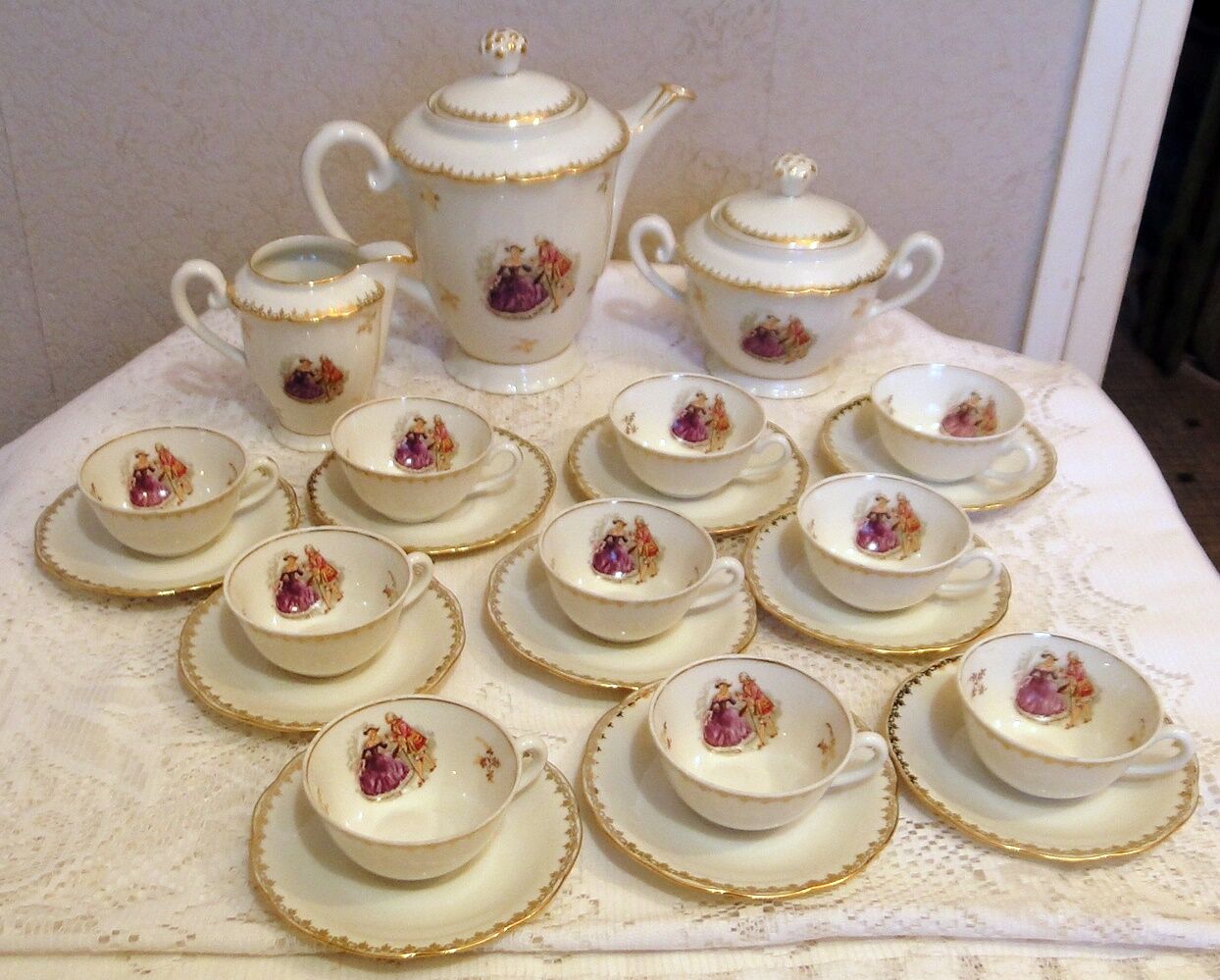 Service a cafe porcelaine fine ch r France