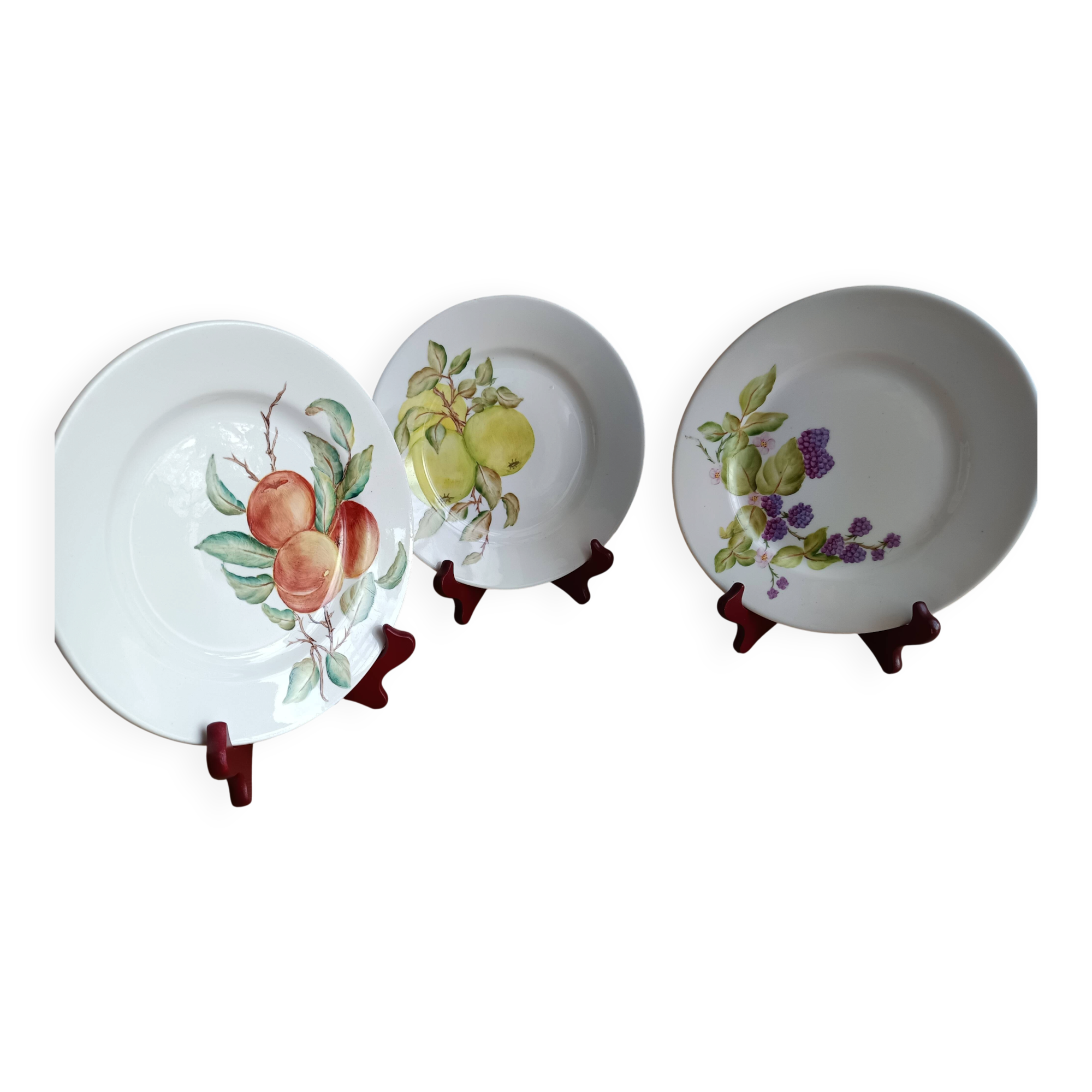 3 hand-decorated plates