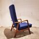 Fauteuil lounge inclinable à dossier haut "Rock Siësta" par A. Relling et T. Bekken Arnestad Bruk, Norvège 1957