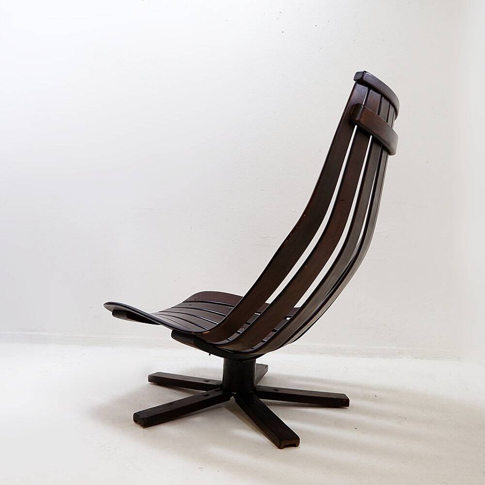 Vintage swivel armchair 1970 by Hans Brattrud for Hove Möbler