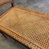 Wooden and cane bench (piano bench)