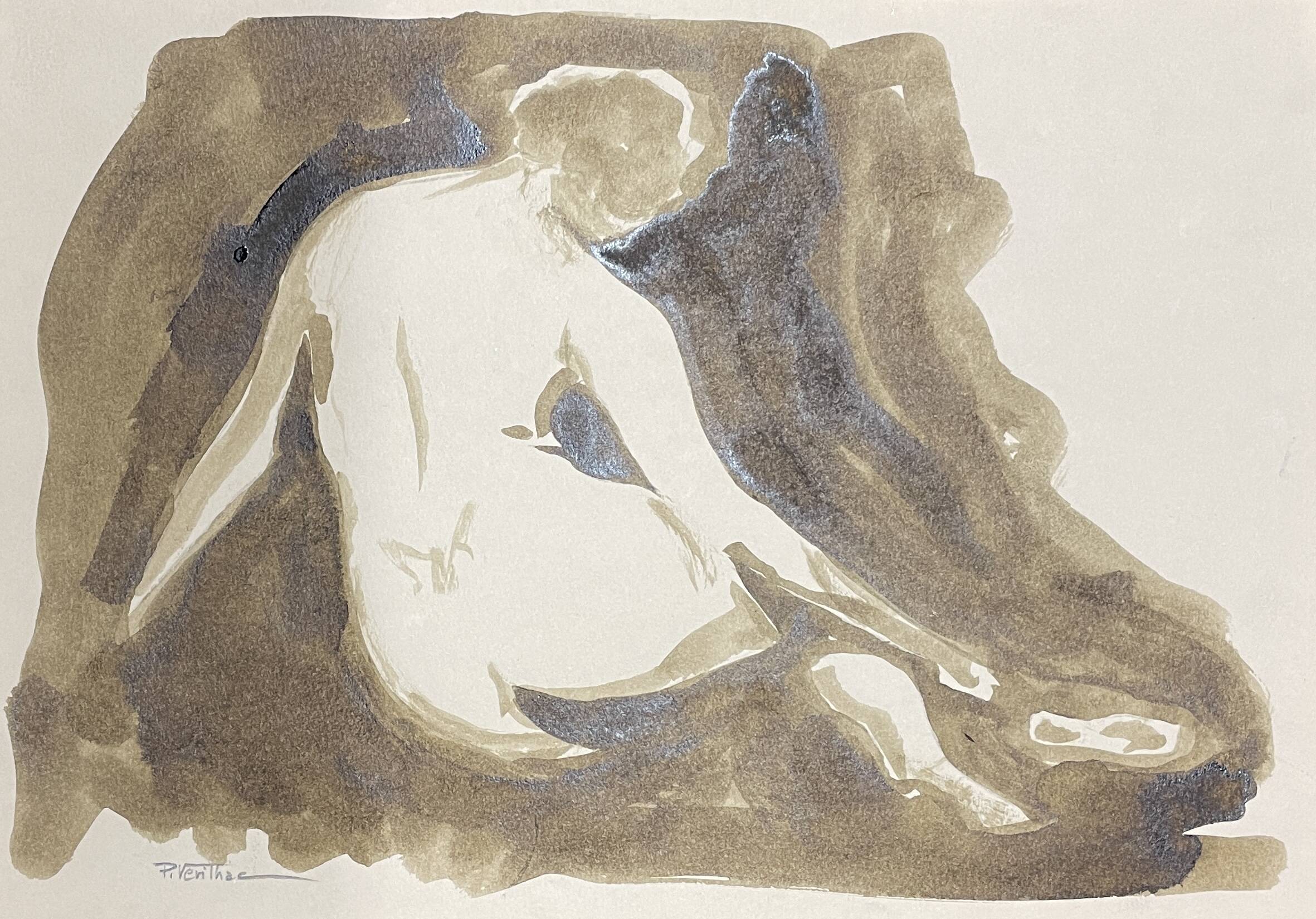 Painting signed in Chinese ink “female back”