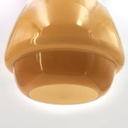 Suspension verre opaline jaune moutarde camel, années 70