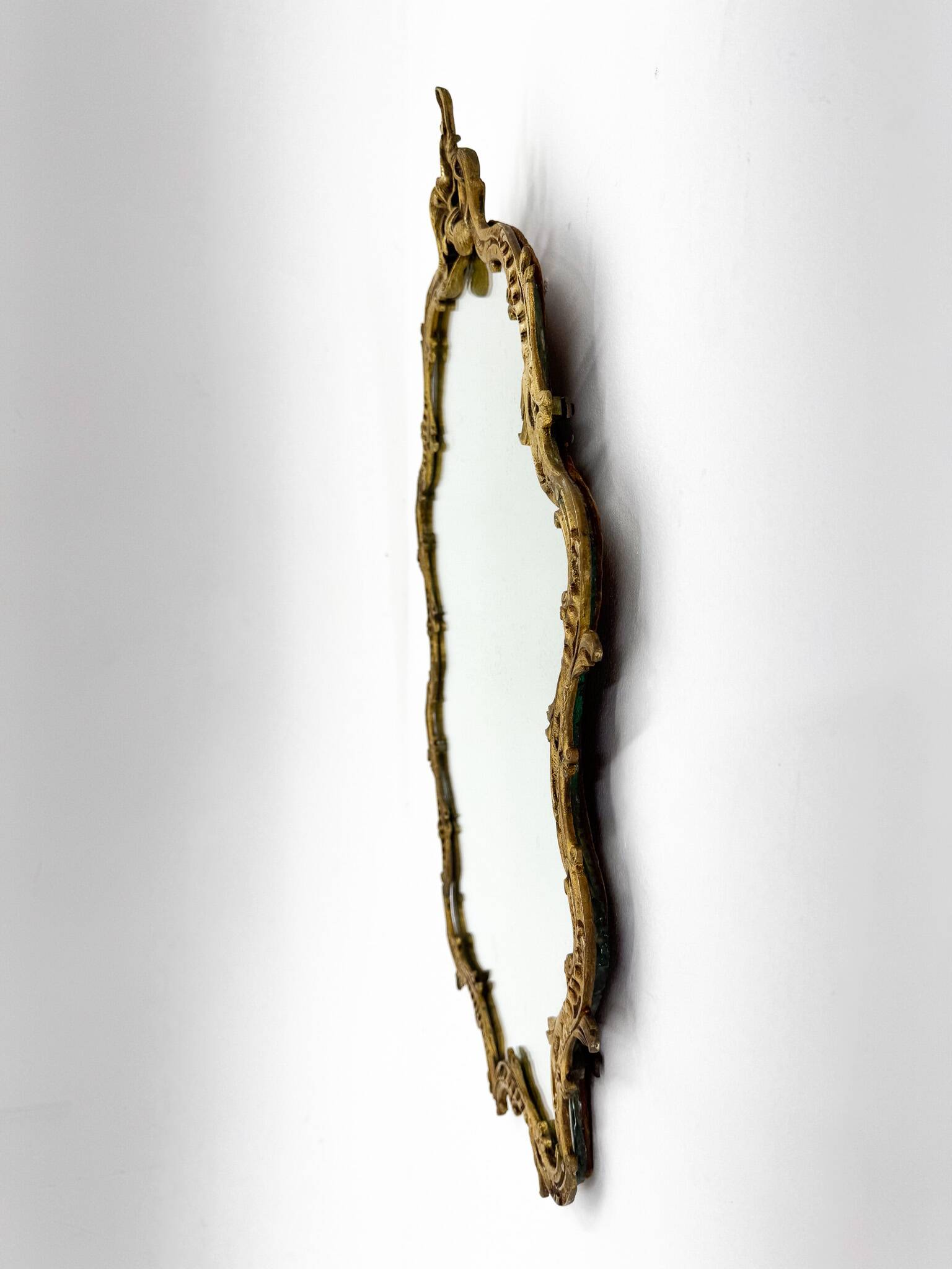 Antique brass french wall mirror