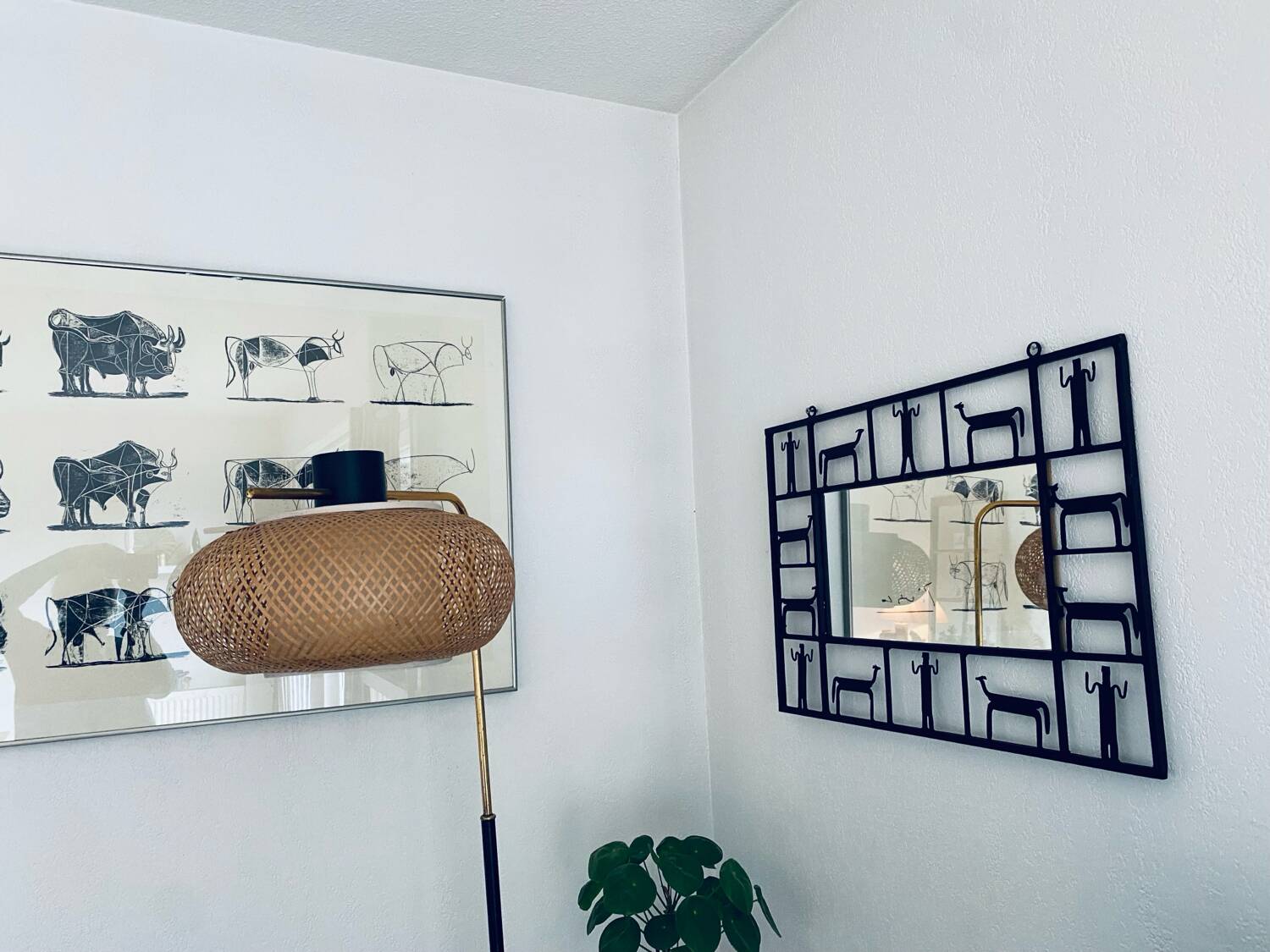 Rectangular wrought iron mirror, Frederick Weinberg