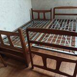 Stackable twin beds with storage chests