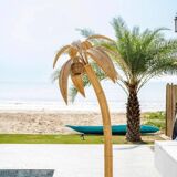 Rattan "coconut/palm" floor lamp