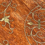 19th century wooden and brass tray