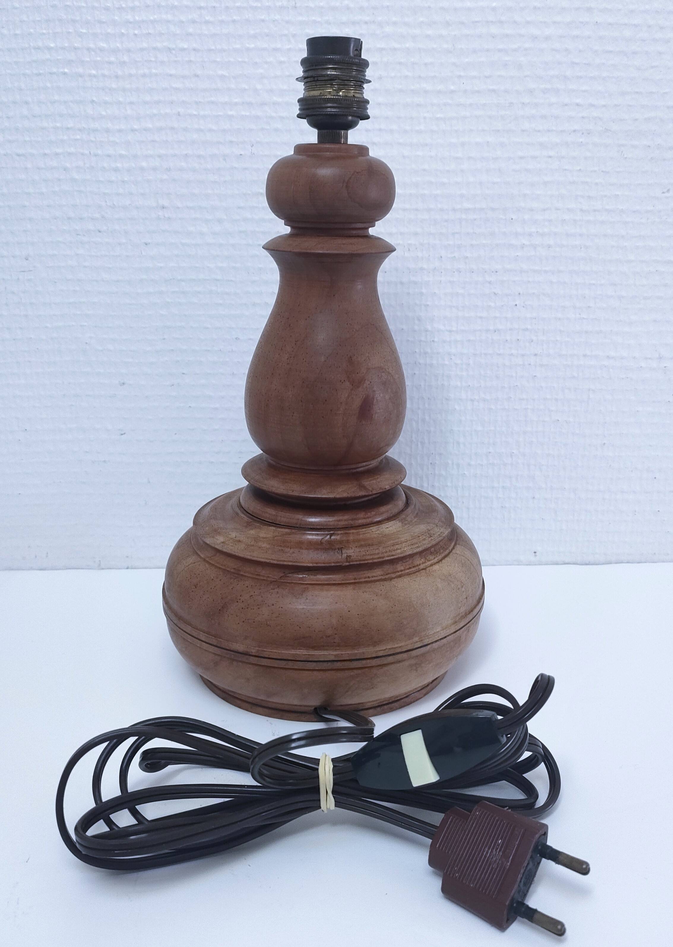 Vintage turned solid wood lamp base