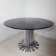 Table des années 70, acier et cristal,