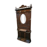 Old oak cloakroom or coat rack