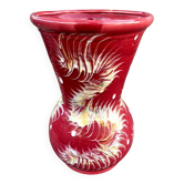 Vase longchamp annees 1950 bordeaux et multicolore deco enfilade