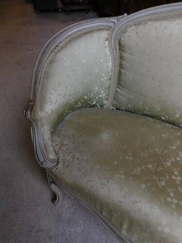 LOUIS XV 2-SEATER SOFA GREEN GREY