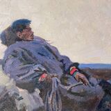 Painting HSP Samouchine (kyiv church) "The Mongol" St Petersburg 1966 Russian