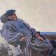 Tableau HSP Samouchine (éc. de Kiev) "Le Mongole" St Petersbourg 1966 Russe