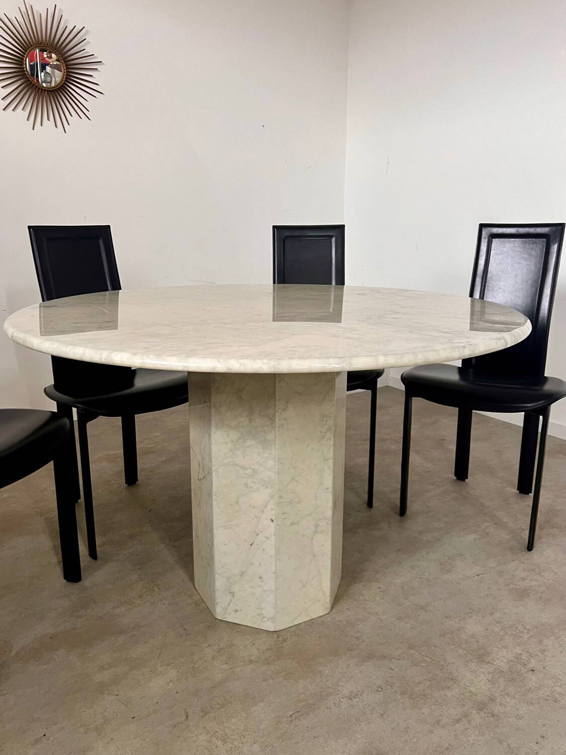 Old vintage Italian design marble table from the 70s
