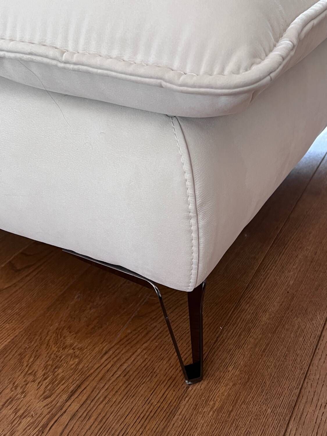 3-seater sofa in ecru nubuck finish, Mobilier de France