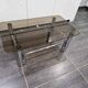 Vintage coffee table chrome metal and smoked glass 1970s