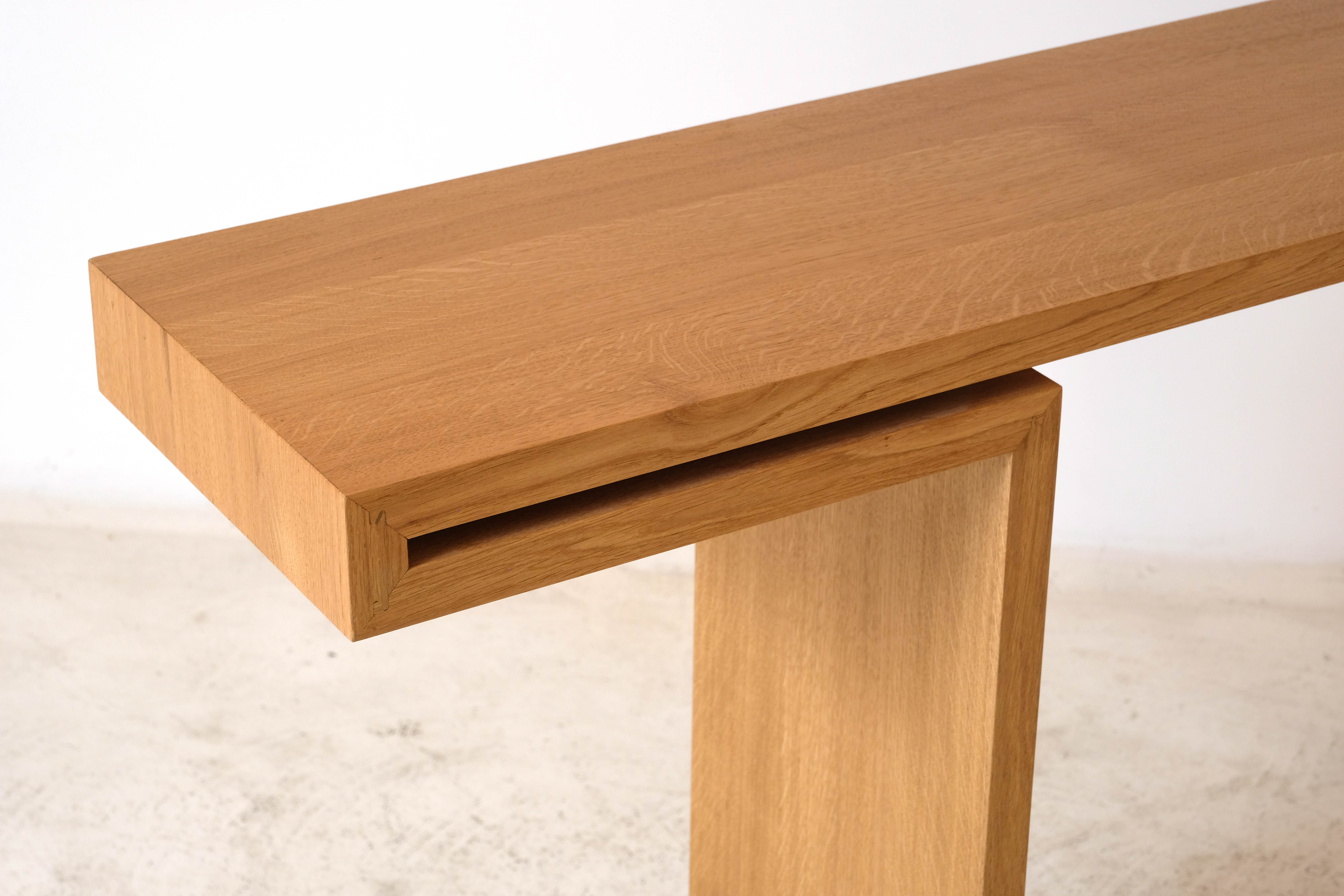 Modern solid oak wall console