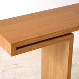 Modern solid oak wall console