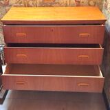 Scandinavian teak chest of drawers 1970 with 3 drawers