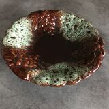 Ceramic fruit bowl centrepiece with grape cluster decoration, numbered.