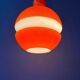 Suspension en verre Peill & Putzler mid-century orange et blanc