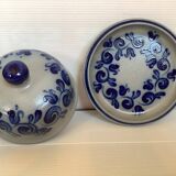 Bell-shaped butter dish in stoneware