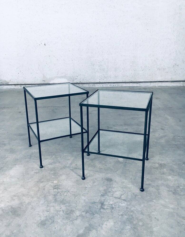 Minimalist Two-Tier Side Tables, Belgium, 1960s, Set of 2