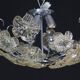 Wonderful Gold and Transparent Murano Glass Ceiling Light Flower