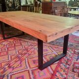 Large mango wood table with contemporary base