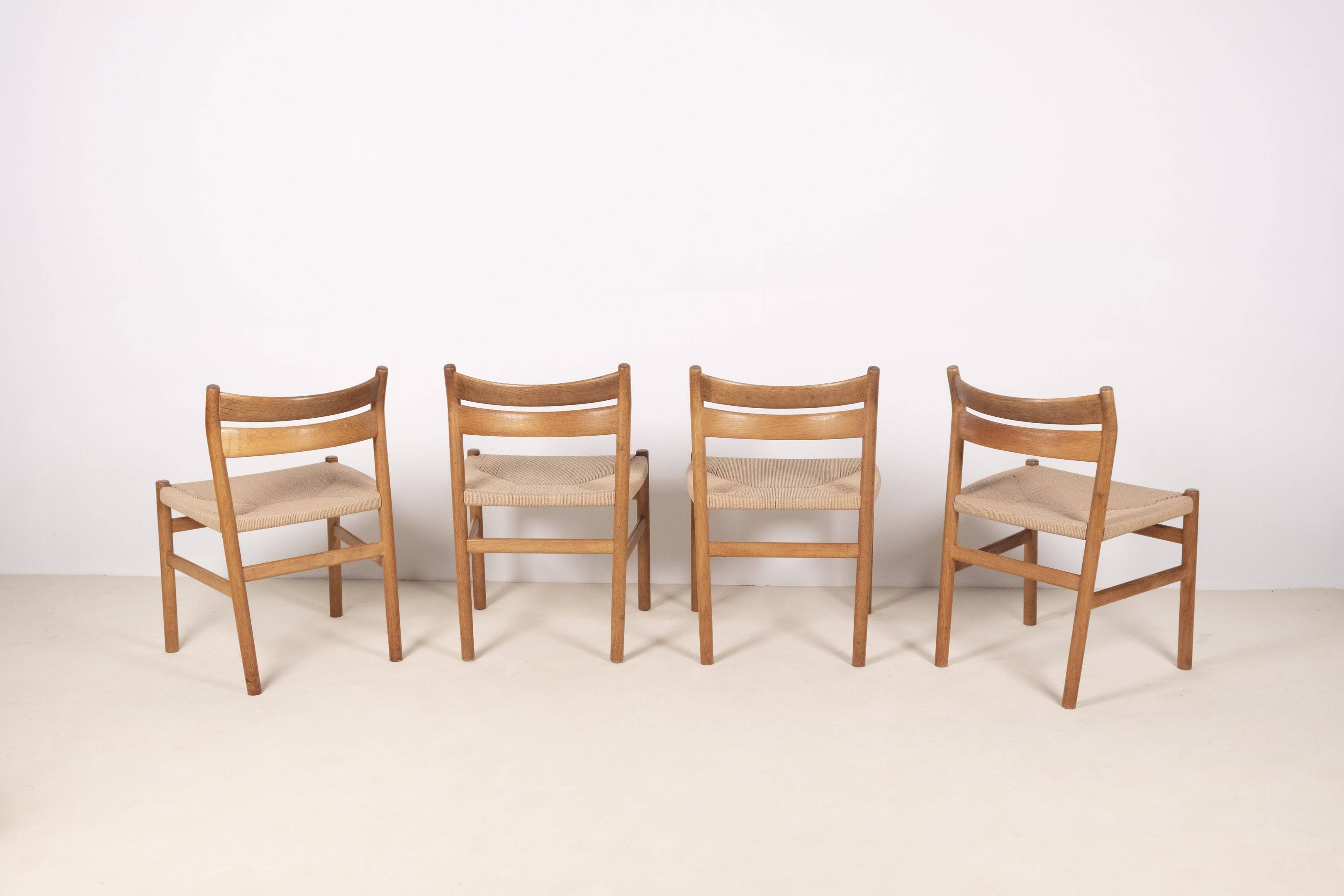 4x Chaise de salle à manger en chêne Børge Mogensen BM1, années 1950, Danemark