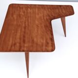 Irregular Shaped Cherrywood Veneer Coffee Table Attr. to Gio Ponti, Italy