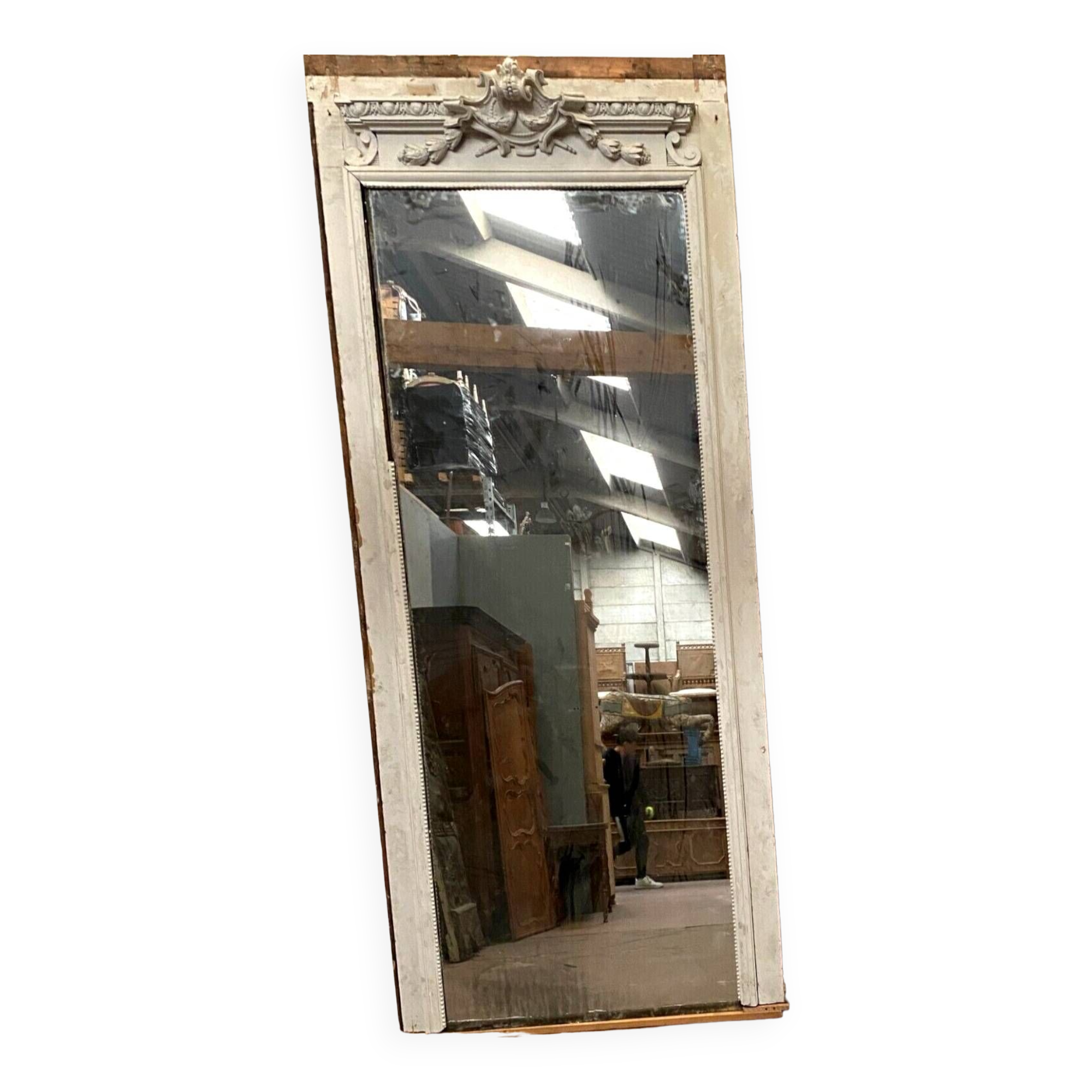 Napoleon III style mirror in carved wood and stucco 19th century