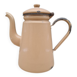 Beige enamel coffee pot