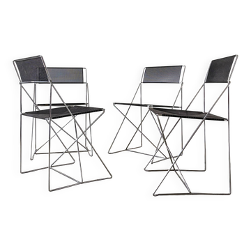 X-line chairs by Niels Jorgen Haugesen for Hybodan - set of 4