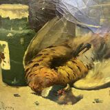 Painting still life Pheasant and Sparrow - Le ROUX