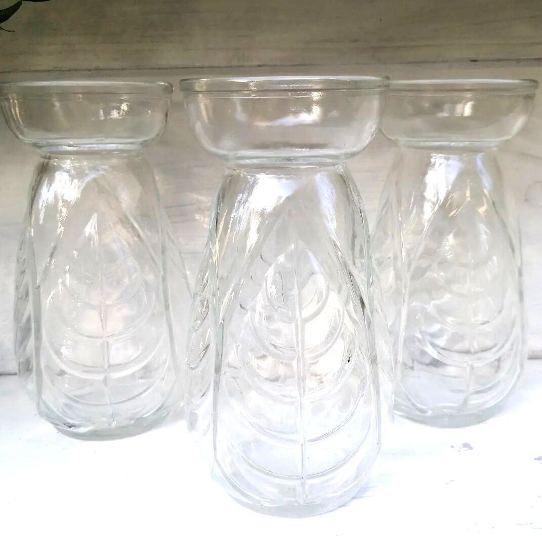 Bulb vase, hyacinth, pressed glass, molded