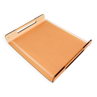 Large plexiglass serving tray, vintage 1970s design
